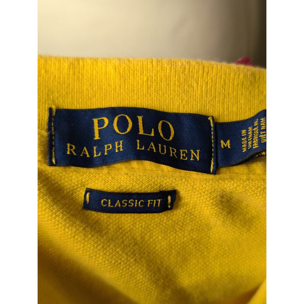 Polo Ralph Lauren Big Pony Polo Shirt Medium Yellow Classic Fit - Picture 7 of 10